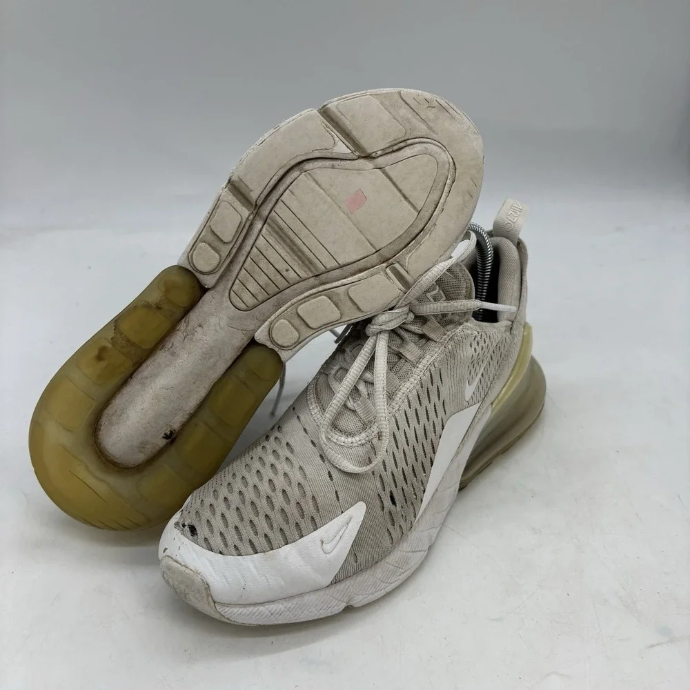 Nike Air Max 270 Shoes Womens 8 Youth 6.5 Y 'Triple White' 943345-103
